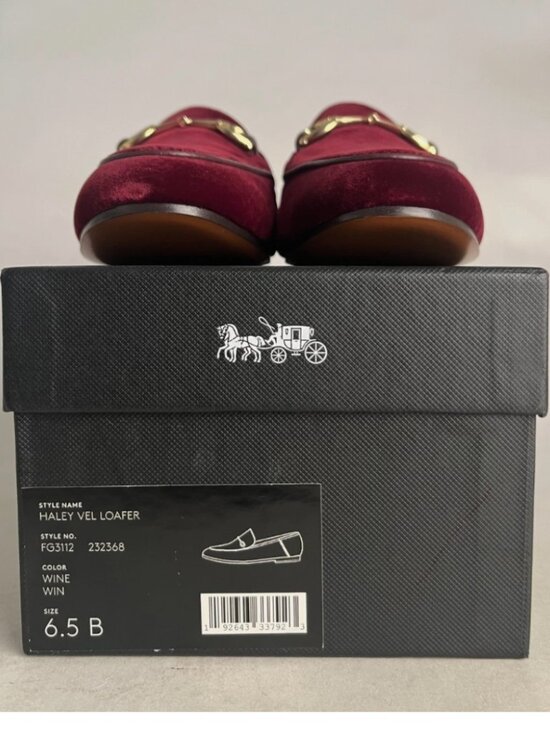 Coach Shoes - Coach HaleyVel Loafer Womens Shoes Wine Color Brand New Original With Box
